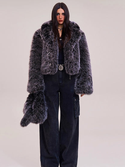 Cross Relic Wilderness Hunter Cropped Faux Fur Jacket