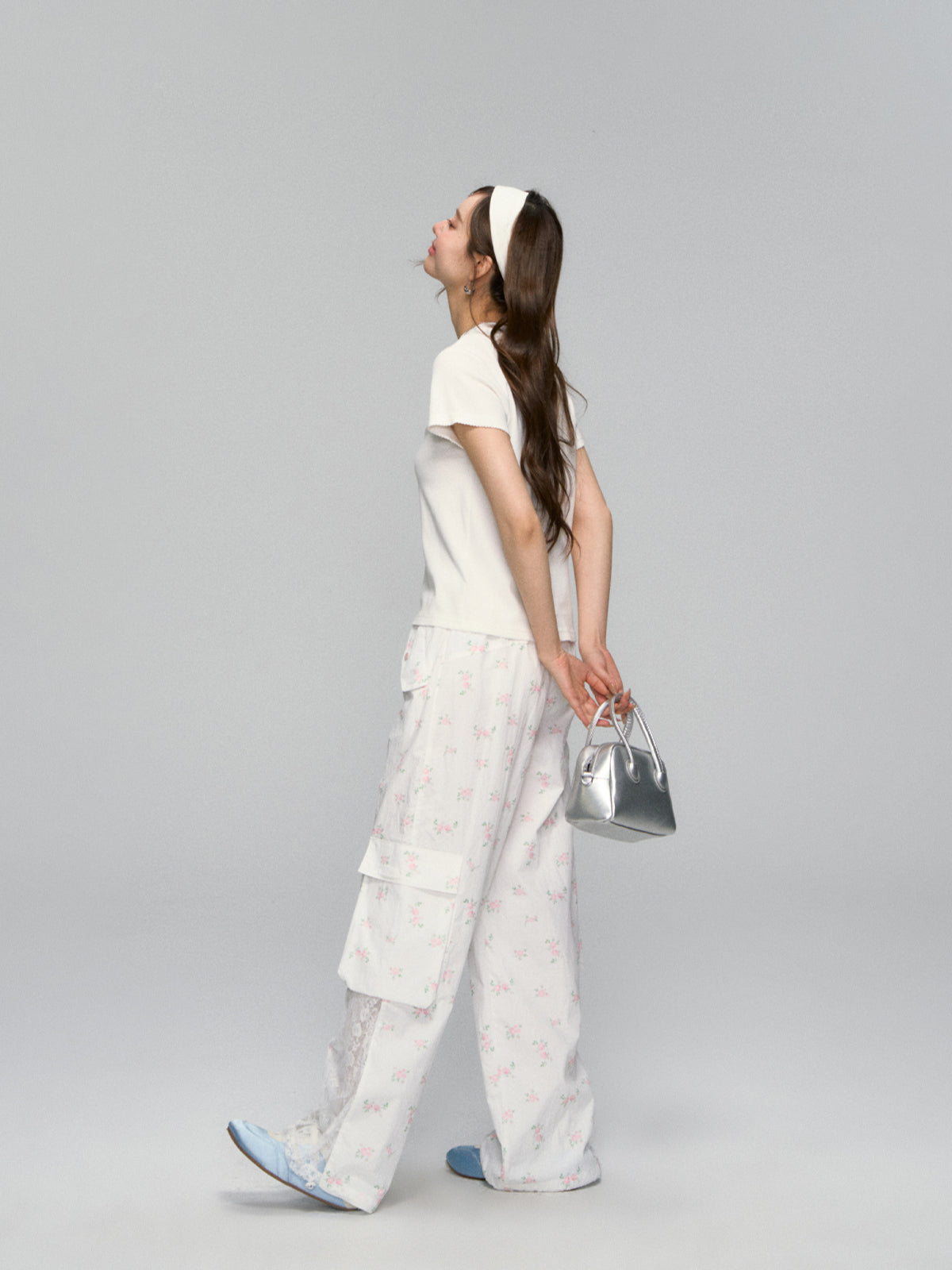 Key Print Contrast-Edge T-shirt