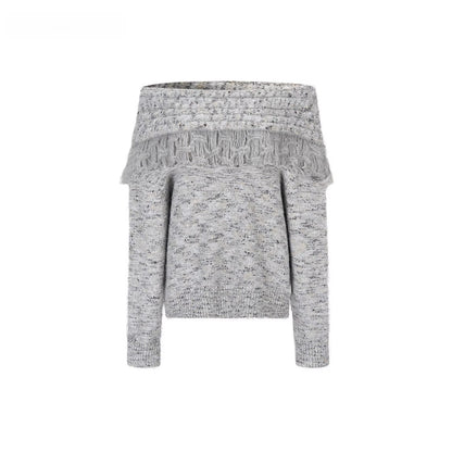 Fringe Knit Sweater &amp; Scarf Set