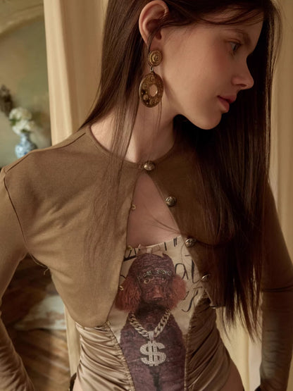 Satin-Panel Corset-Style Cropped Camisole