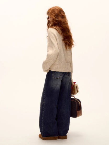 Wool Blend Horse Jacquard Embroidered Sweater