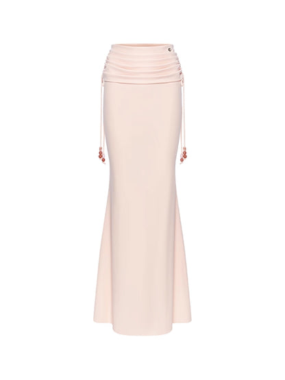 Selene One-shoulder Fishbone Top &amp; Skirt Set - CHINASQUAD
