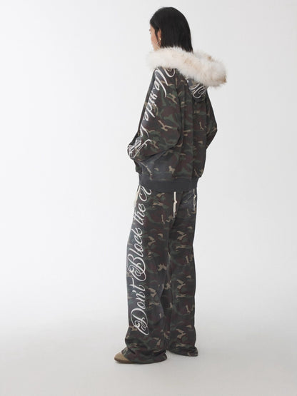 Faux-Fur Hooded Sweatshirt &amp; Sweatpants Set