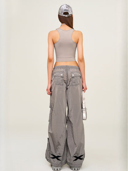 Embroidered Ultra-Light Wide-Leg Workout Pants - CHINASQUAD