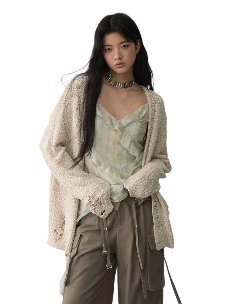 Loose Ripped Cardigan - CHINASQUAD