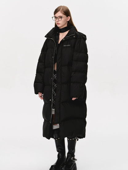 Long Hooded Down Parka Coat