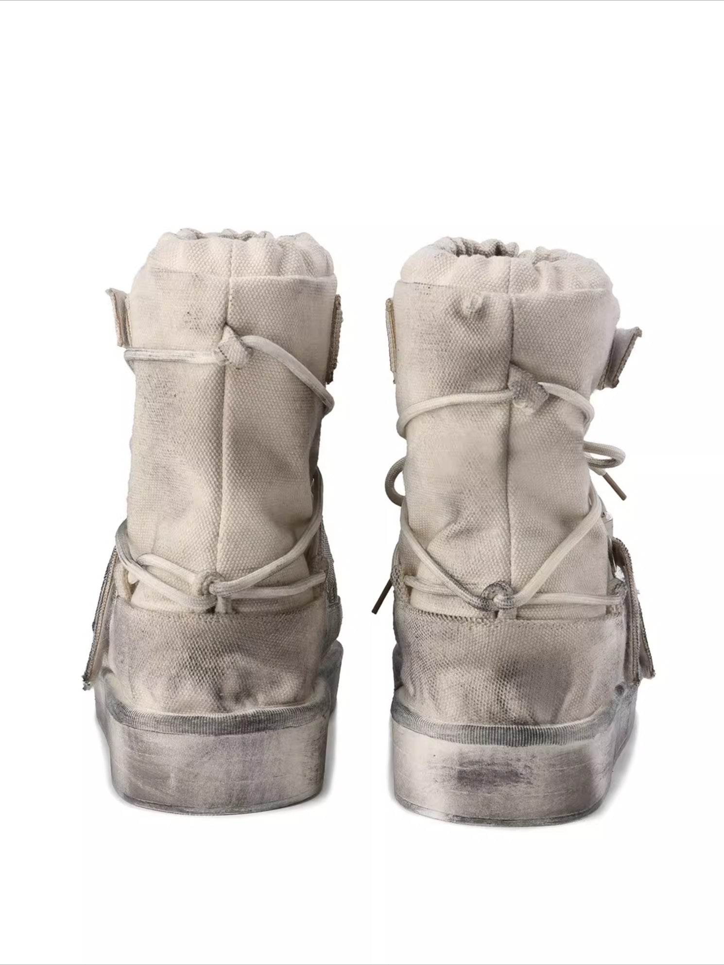 Detachable Sole Distressed Snow Boots