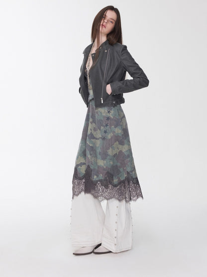 Studded Cat-Whisker Flared Denim Pants