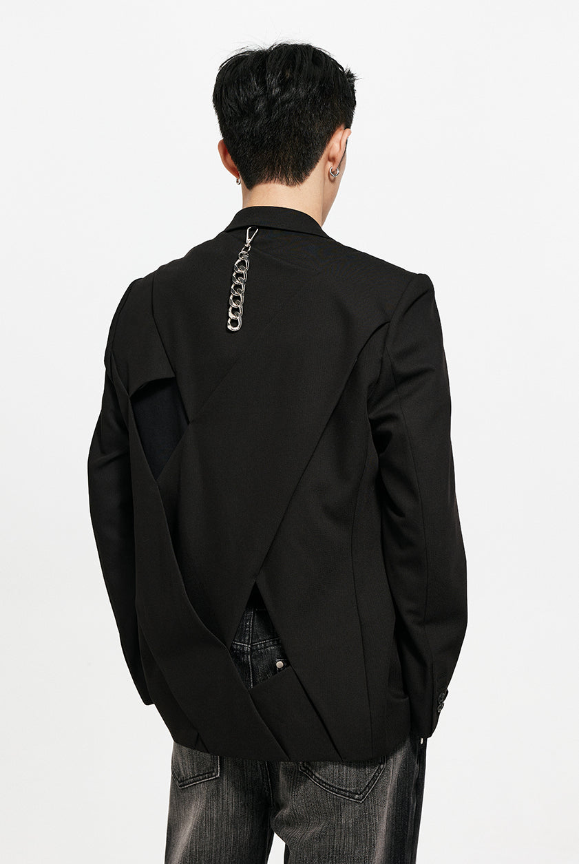 Hollow Out Single-Breasted Suit Jacket - CHINASQUAD