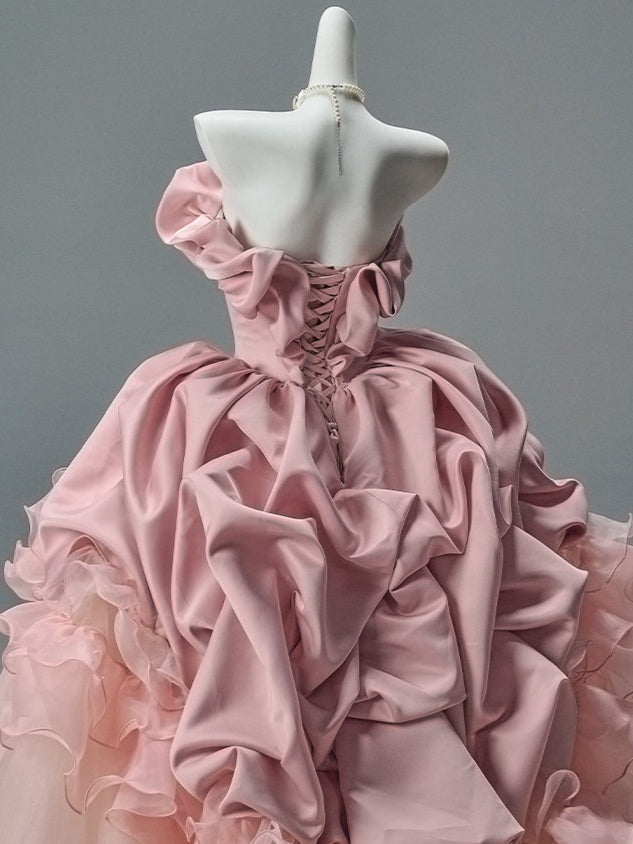 Peach Coco Sculpted Couture Ball Gown