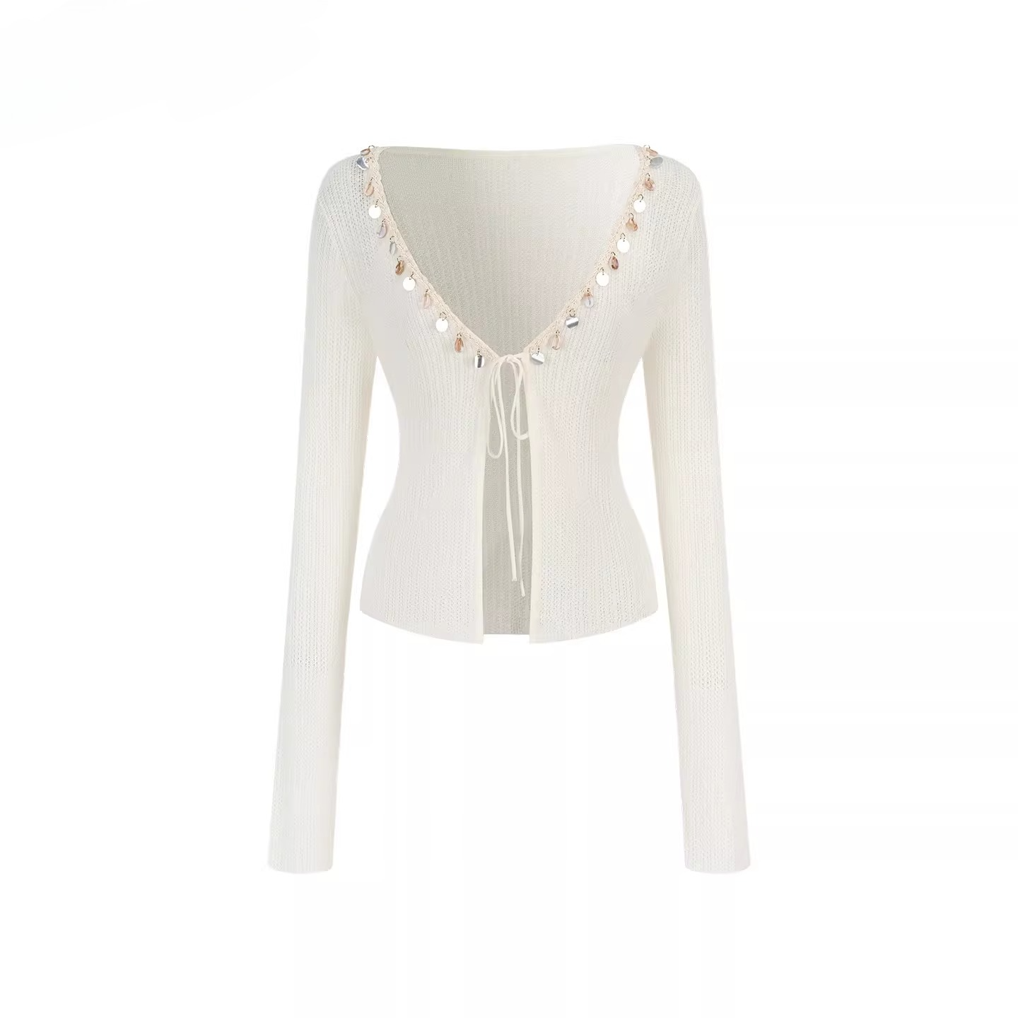 Embellished Knit Cardigan &amp; Camisole Set
