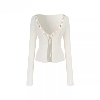 Embellished Knit Cardigan &amp; Camisole Set