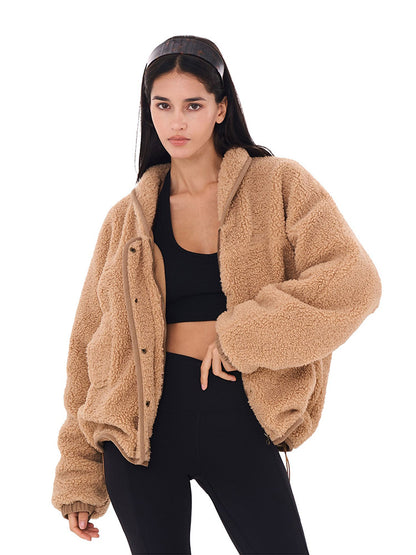 Double-Layer Fleece Oversized Jacket