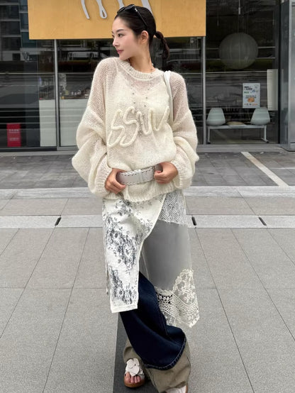 Mohair-Blend Oversized Knit Sweater