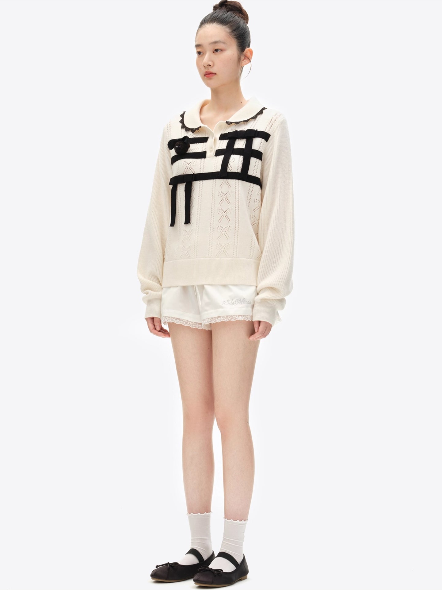 Polo-Collar Knit Pullover