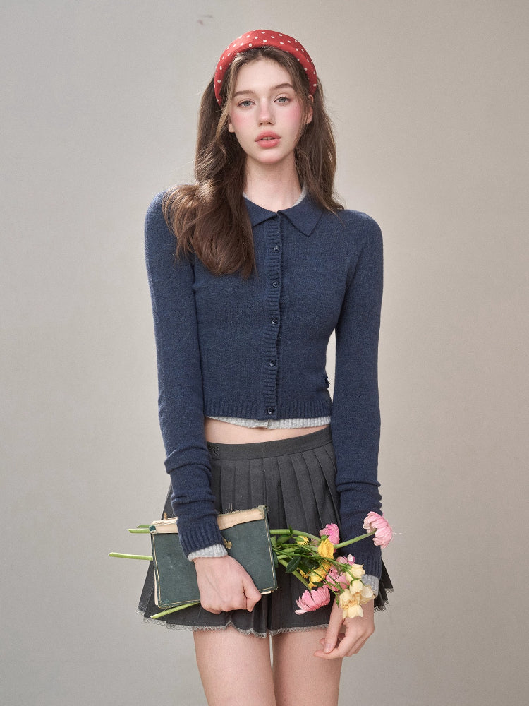 Mist-Grey Pleated Skirt