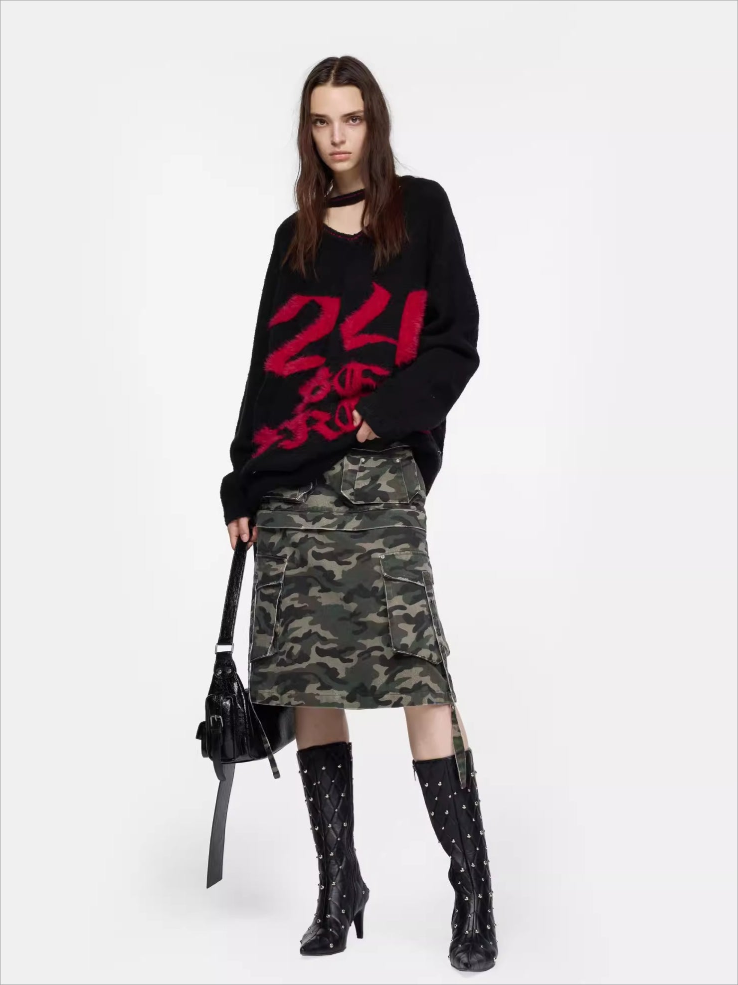 Graphic Oversized Knit Sweater