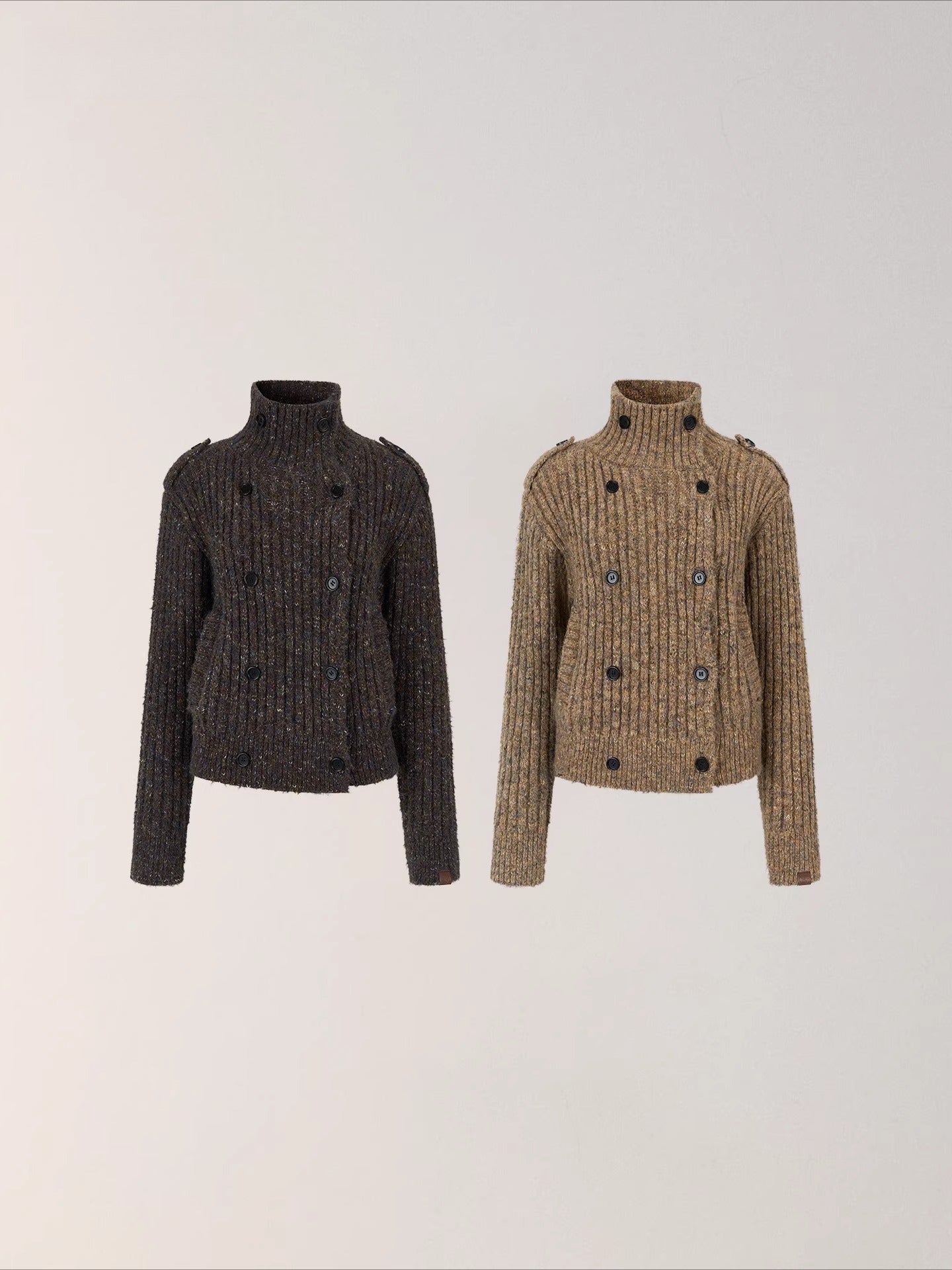 Multicolor Yarn Turtleneck Knit Turtleneck