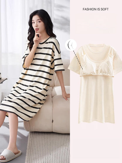 Cotton Round-neck Nightdresses