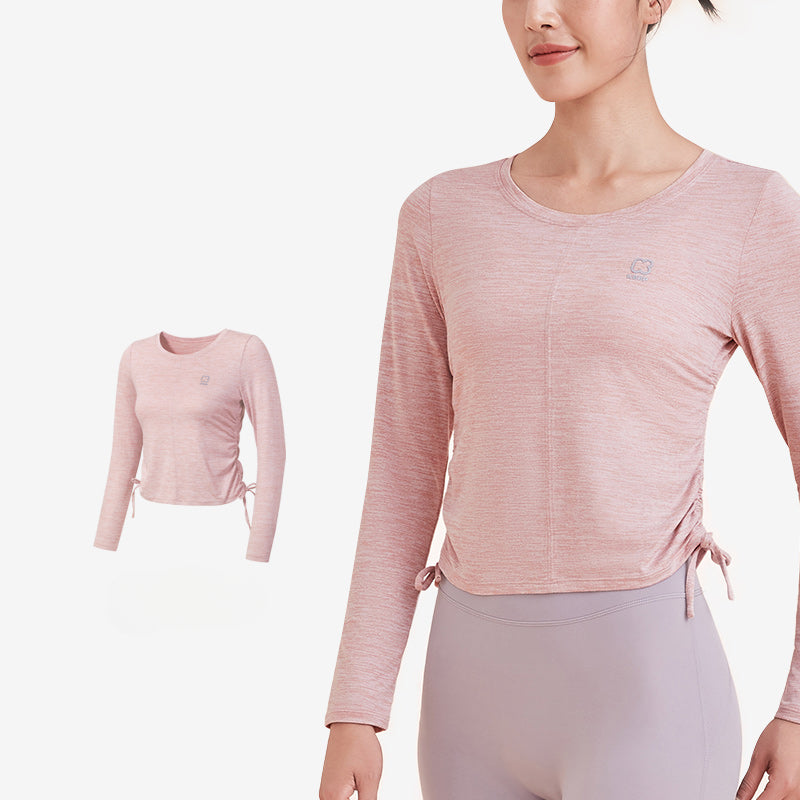 Quick-dry Drawstring Yoga  Long Sleeves Top