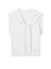 Navy Collar Two-piece Shawl Vest - CHINASQUAD