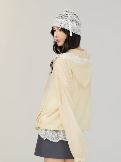 Lace Trimmed Oversized Sun Protection Coat