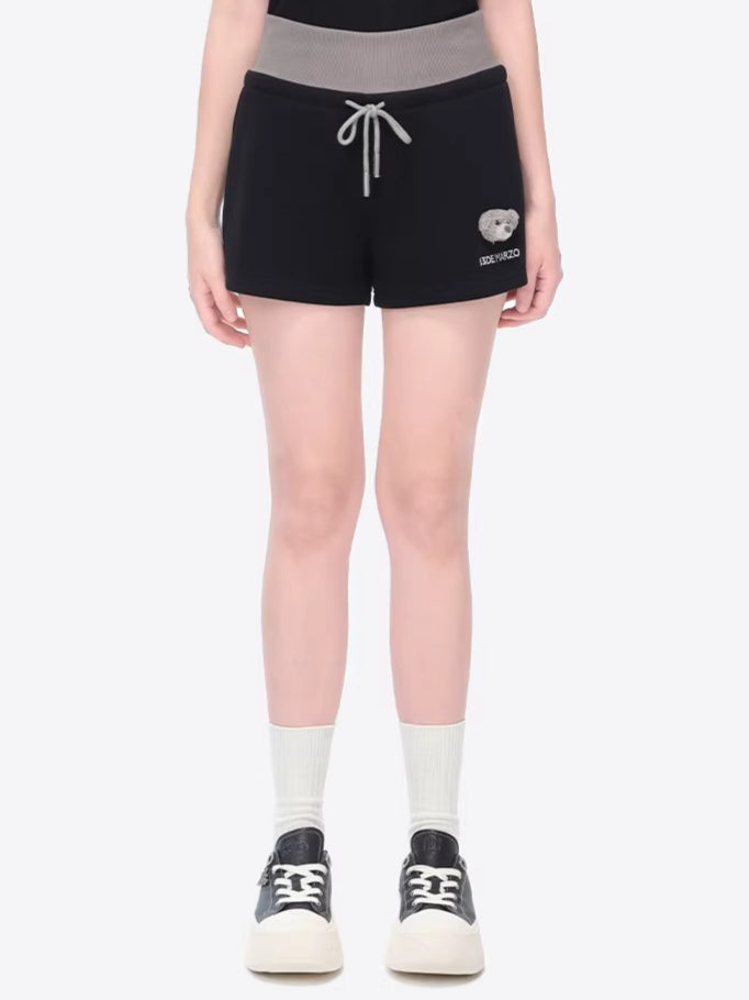 Double Waistband Panel Sport Shorts