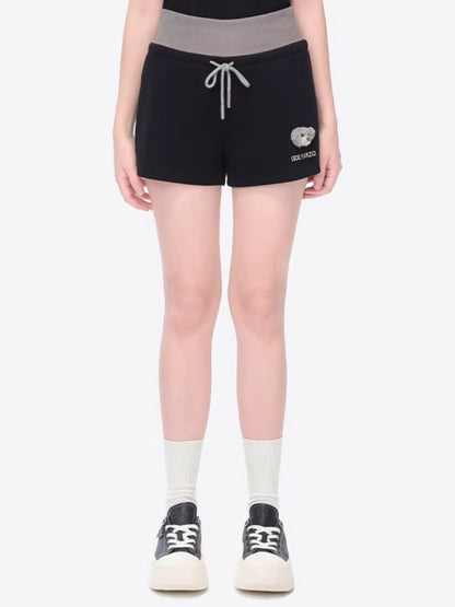 Double Waistband Panel Sport Shorts