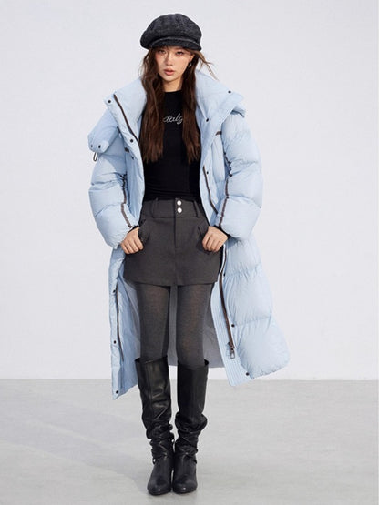 Down Hooded Longline Puffer Coat