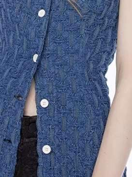 Vintage Ruched Denim Bandeau Camisole