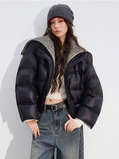 Reversible Knit Lapel Down Jacket