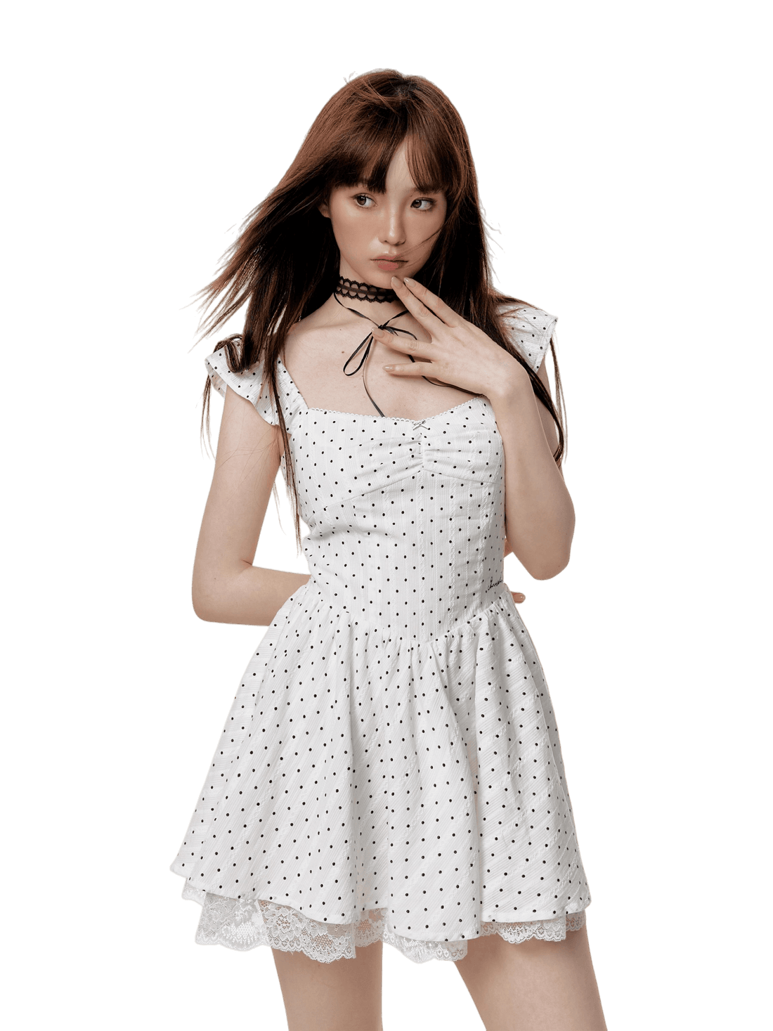 French Lace Waist-Cinched Maxi Dress