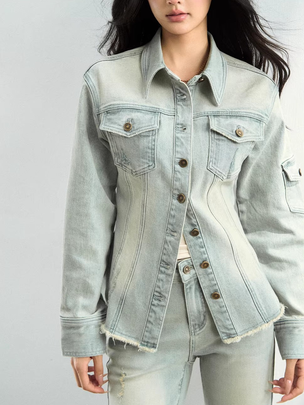 Washed Lightweight Stretch Denim Jacket
