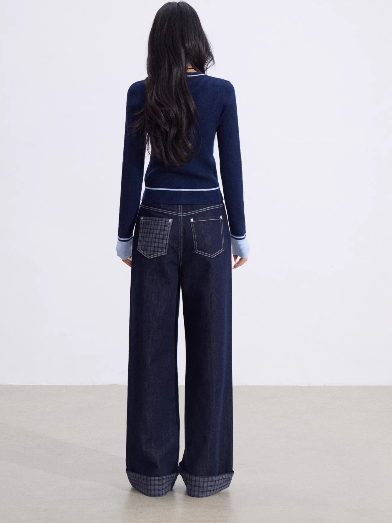 Contrast-Trim Slim-Fit Knit Cardigan