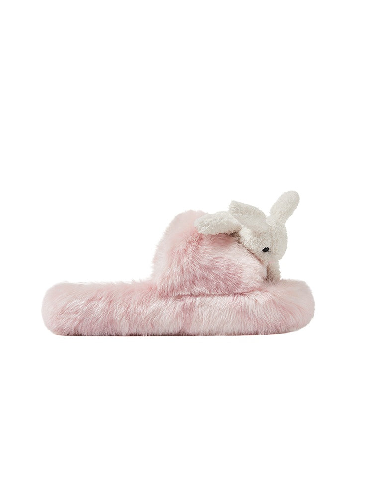 Logo Furry Plush Slipper