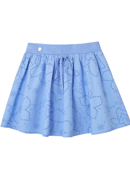 Collar Cut-Out Floral Shirt &amp; Skirt Set
