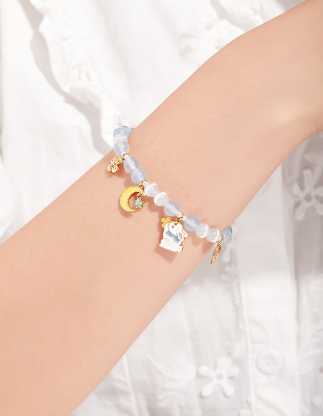 Osmanthus Jade Rabbit Shell Bead Bracelet - CHINASQUAD