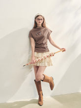 Elastic Pleated Crew Neck T-shirt - CHINASQUAD