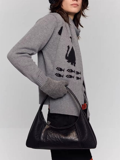 Waxed Eco-Leather Shoulder &amp; Handbag