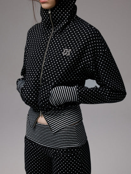 Double-Slider Small Polka Dot Devil Horn Hoodie - CHINASQUAD