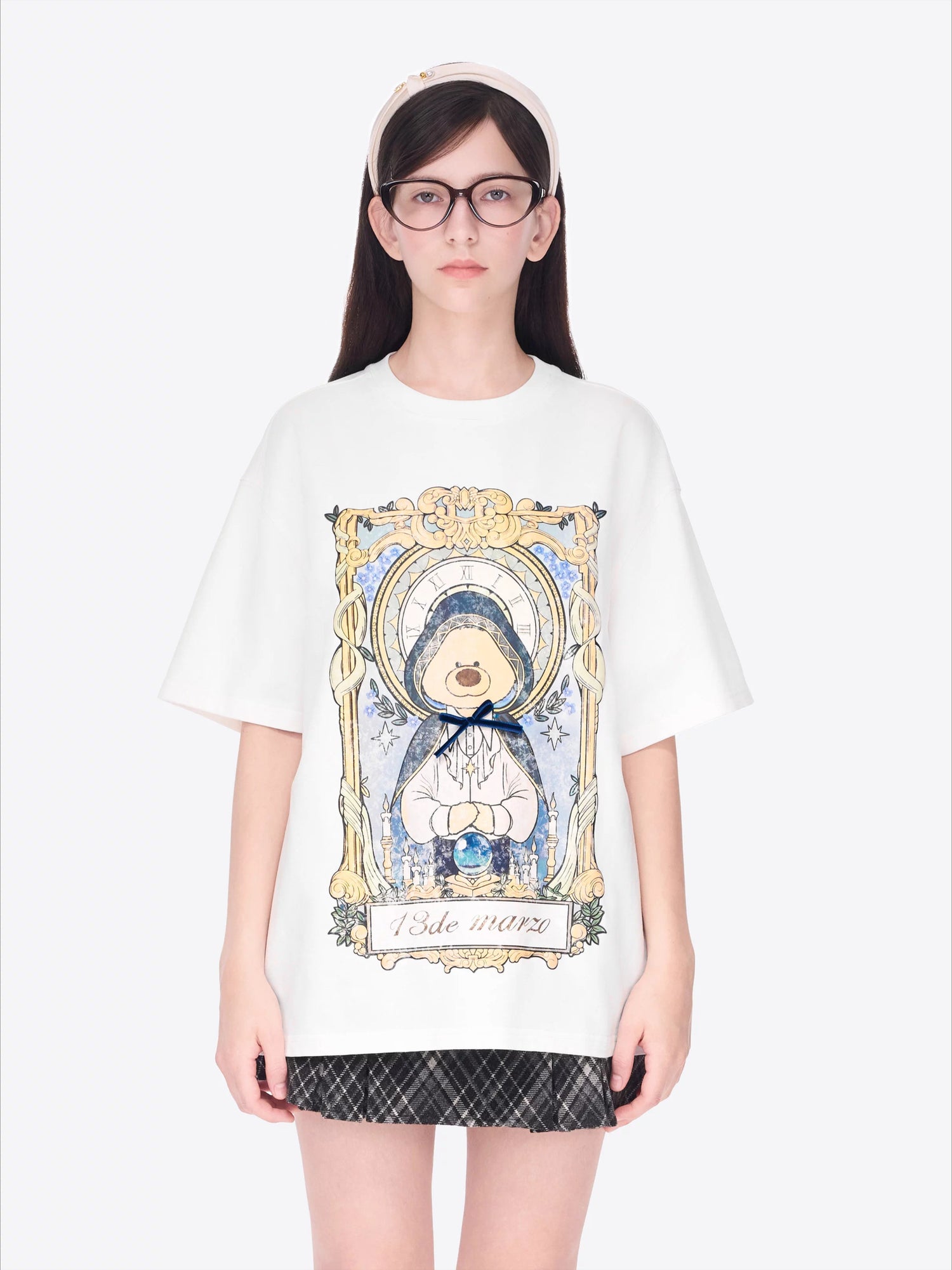 Tarot Bear Graphic Oversized T-Shirt
