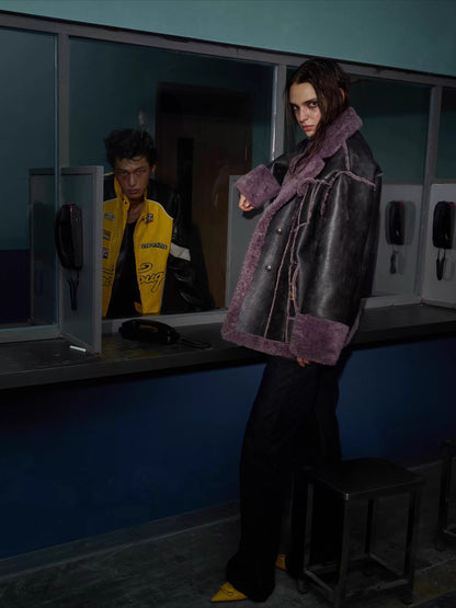 Classic Wide-Leg Faux Leather Pants