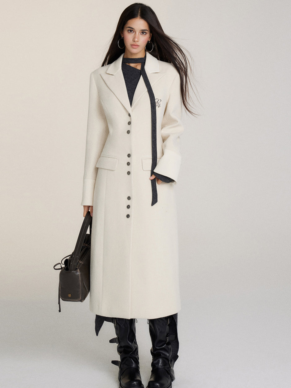 Long Woolen Blazer Coat - CHINASQUAD