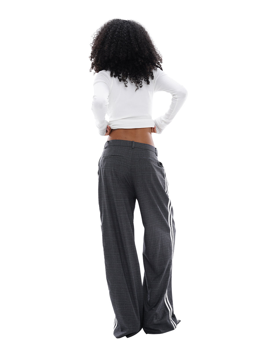 &quot;Weisure&quot; Wide Leg Side-stripe Dad Pants