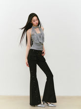Rose Rivet Flared Cargo Pants - CHINASQUAD