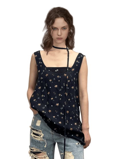 Relaxed Sleeveless Mid-Length Tank Top