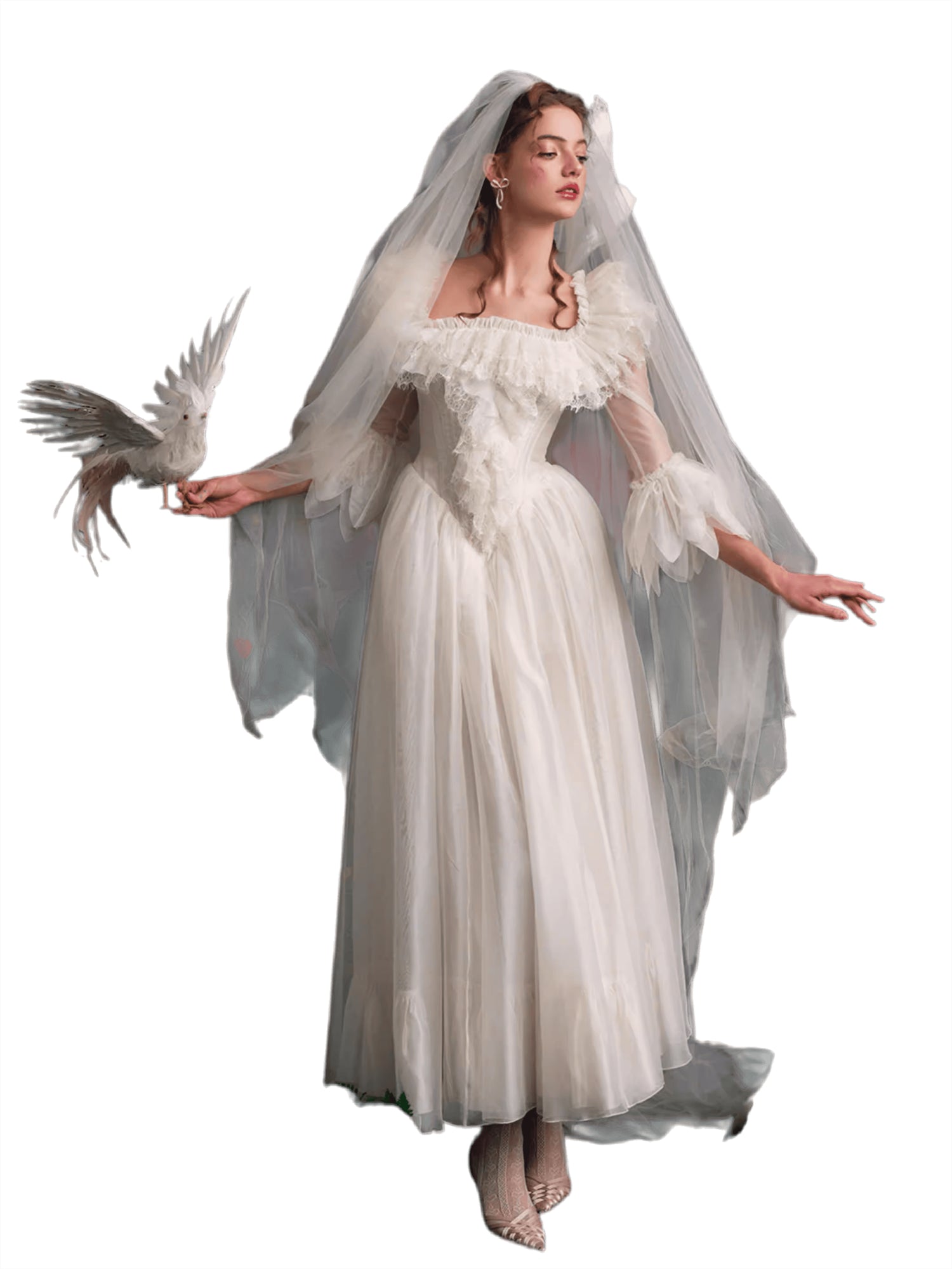 Wing of Resilience Antique Corset Wedding Gown