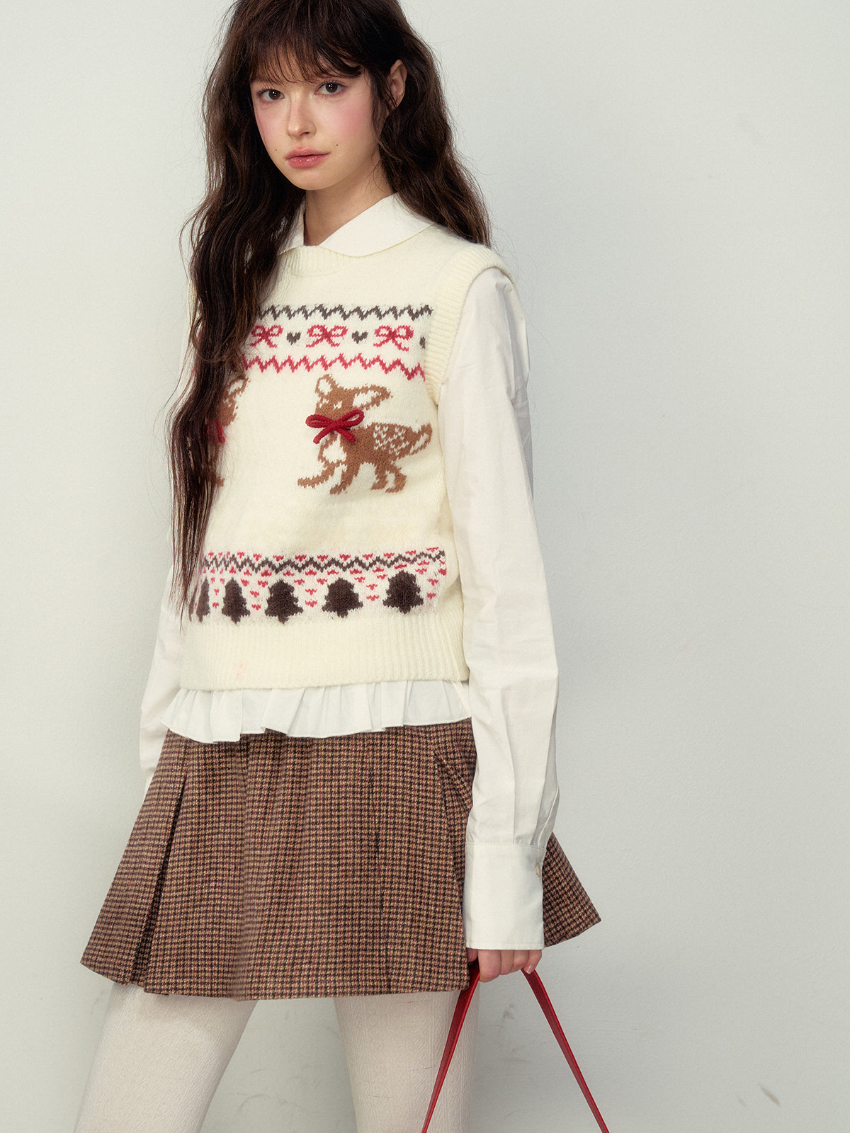 Fair Isle Deer Knit Tank Top