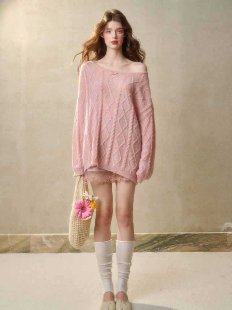 Pearl Mohair Knit Sweater