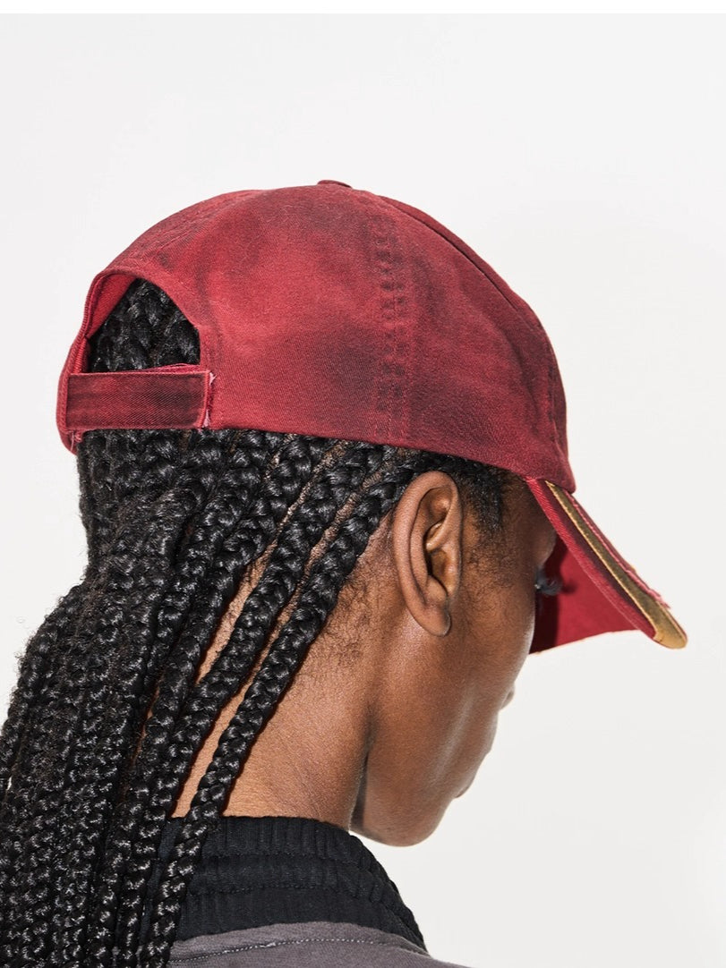 Distressed Washed Adjustable Patchwork Baseball Cap